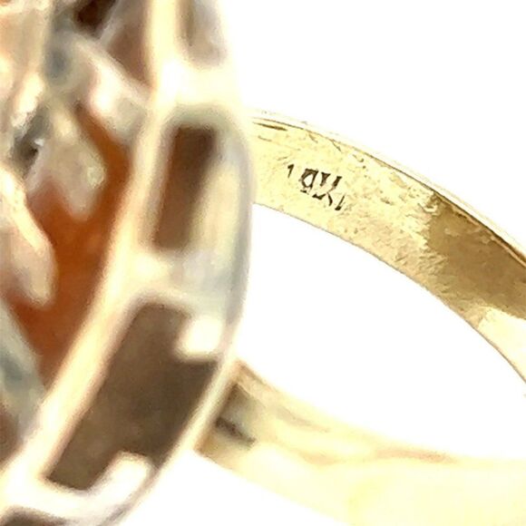 Estate Ladies 14k Gold Orange Gemstone Ring - Picture 7 of 13